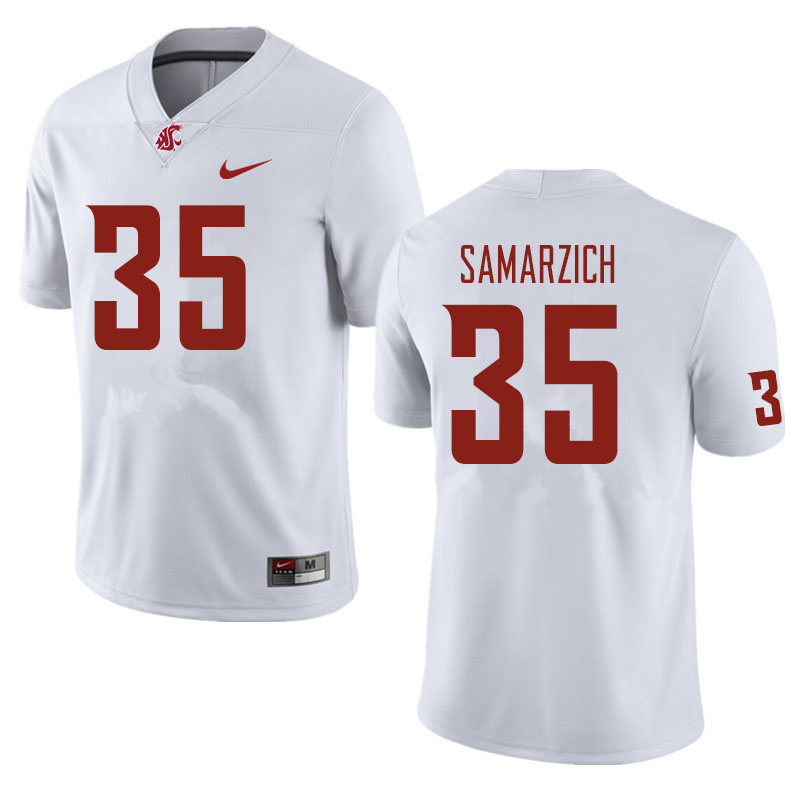 Men #35 Simon Samarzich Washington State Cougars Football Jerseys Sale-White